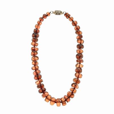 Collana in Ambra, Oro Giallo e Smalti