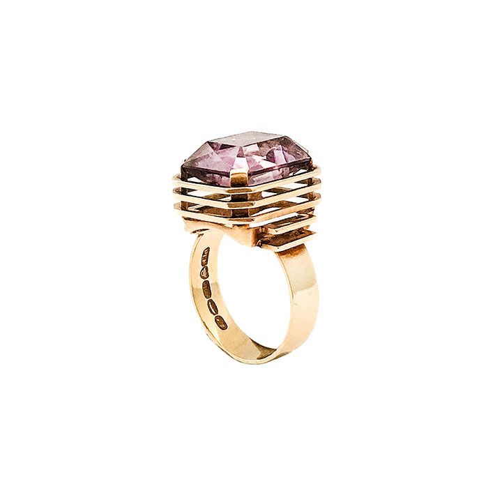 Anello in Oro a Basso Titolo e Ametista