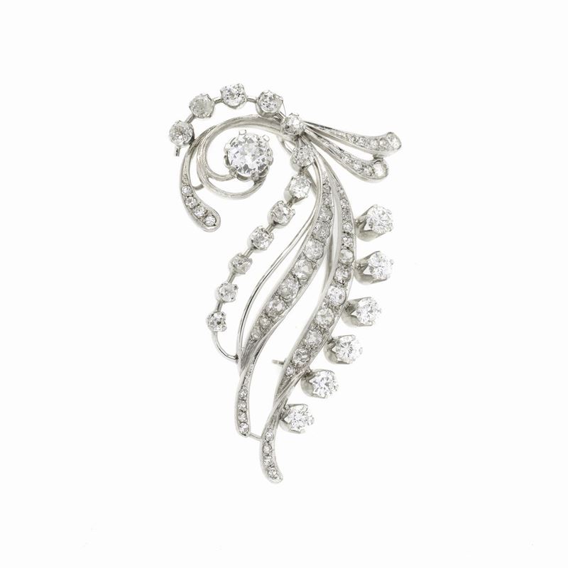 Spilla in Oro Bianco e Diamanti