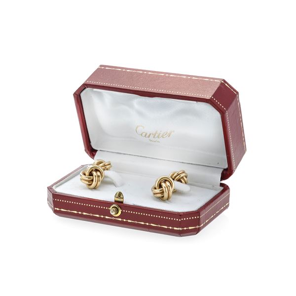 Pair of  cufflinks in gold 14 kt Cartier