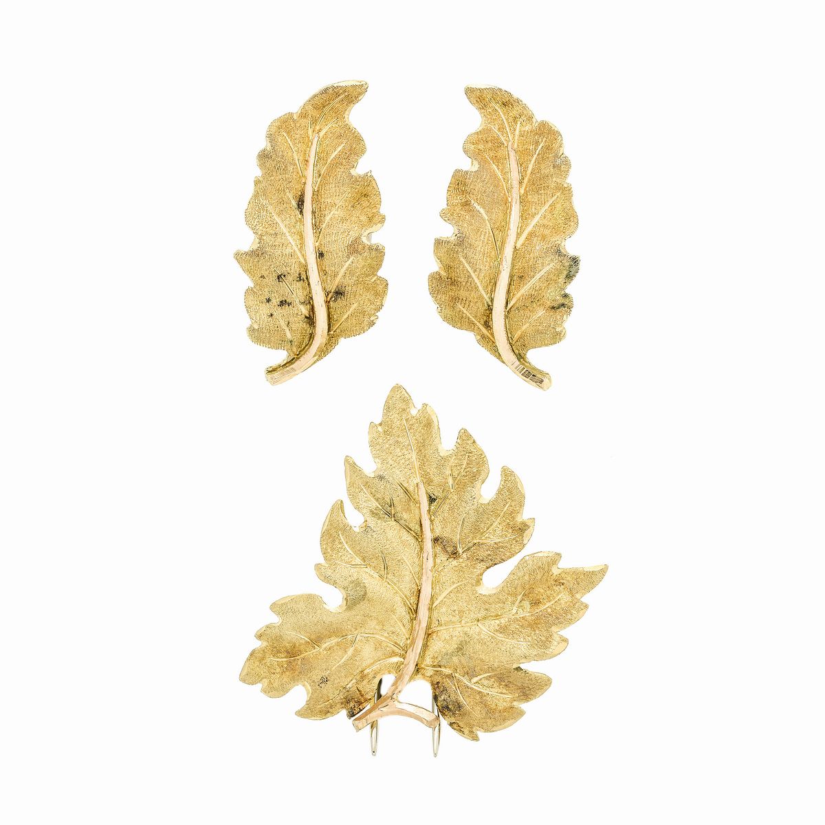 Parure con Paio di Orecchini e Clips in Oro Giallo Mario Buccellati