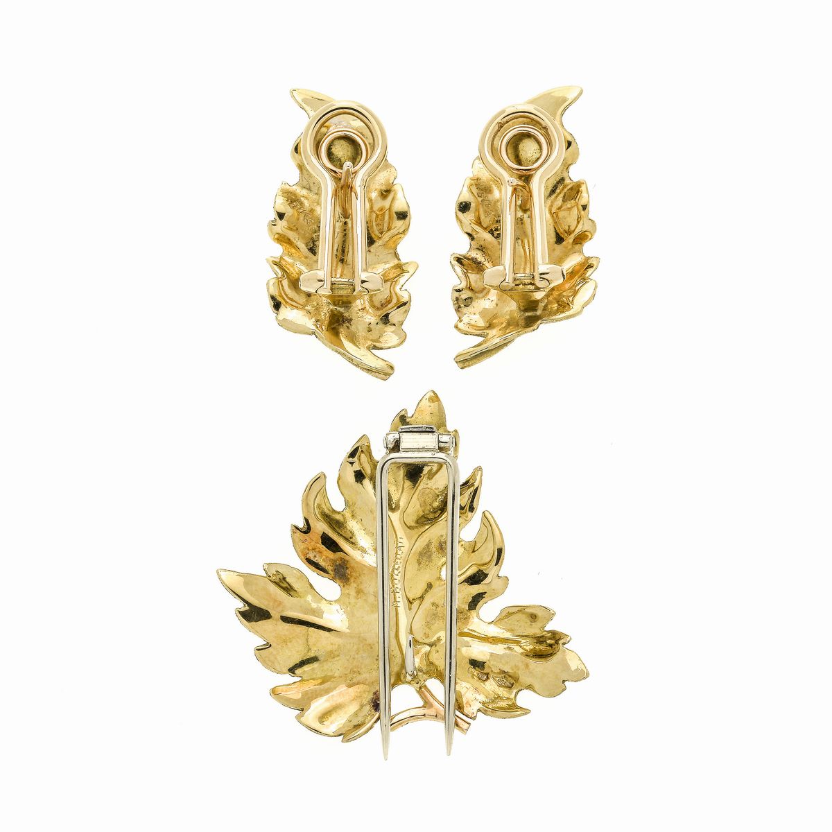 Parure con Paio di Orecchini e Clips in Oro Giallo Mario Buccellati