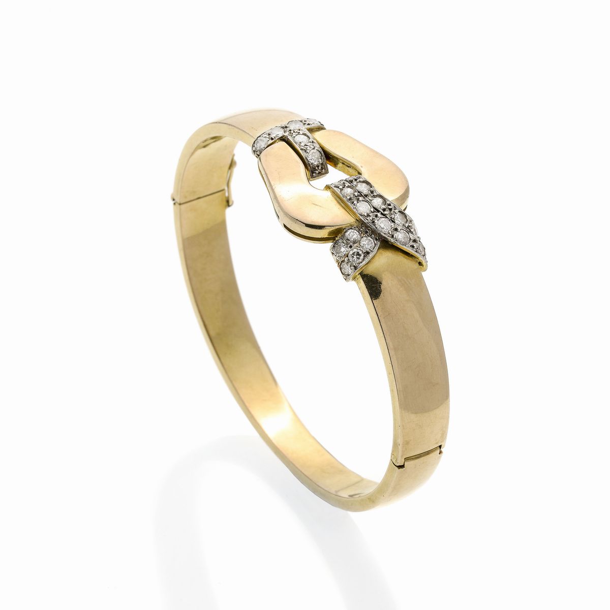 Bracciale Rigido a Cintura in Oro Giallo e Diamanti
