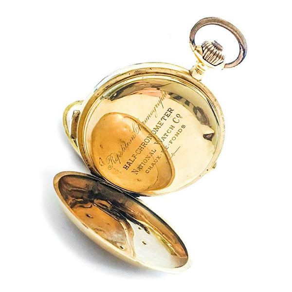 Pocket watch in yellow gold National Watch & Co-Chaux de