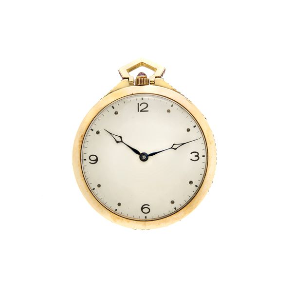 Frac pocket watch in yellow gold and rubies
