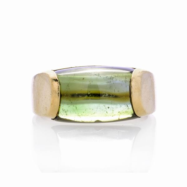 BULGARI - Ring in yellow gold and peridot Bulgari