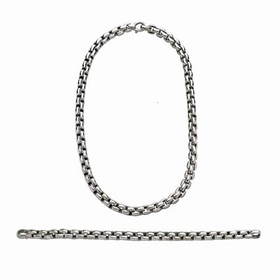 Parure Composta da Girocollo e Bracciale in Oro Bianco Fope