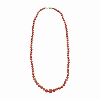 Collana in Corallo Rosso e Oro Giallo