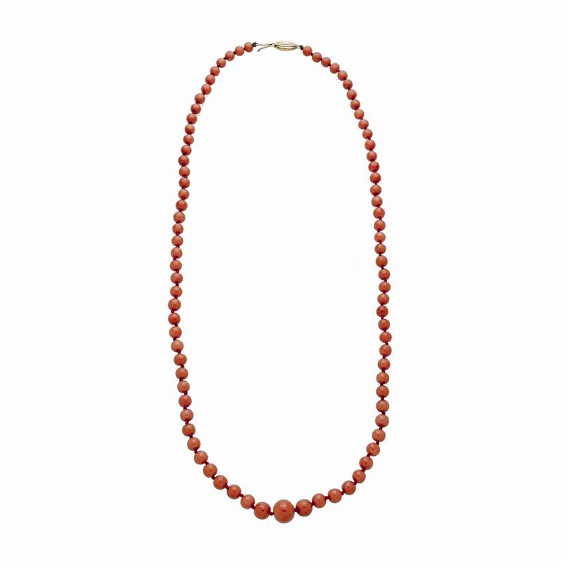 Collana in Corallo Rosso e Oro Giallo
