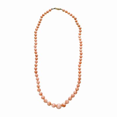 Collana in Corallo Rosa Salmone e Oro Giallo