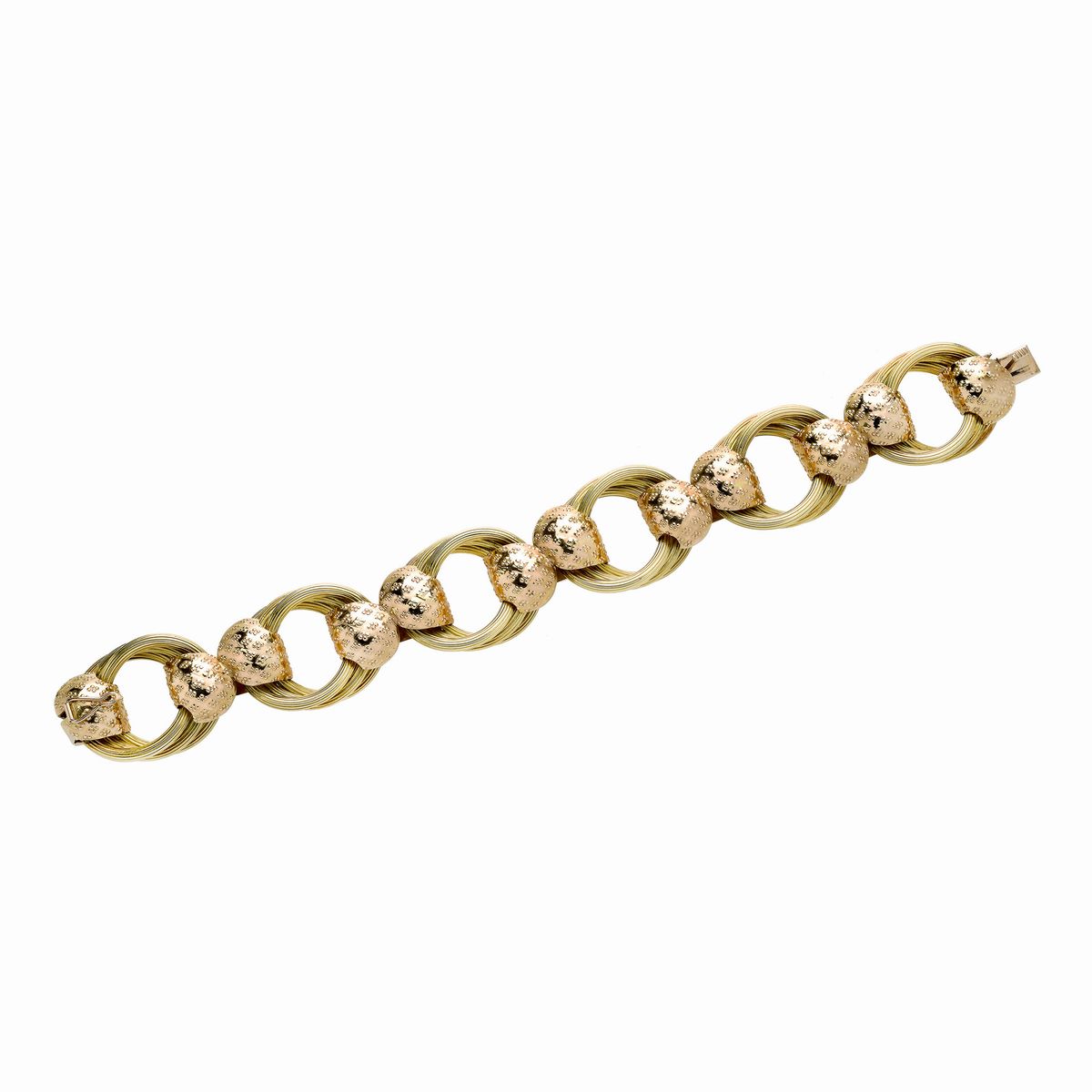 Alto Bracciale in Oro Giallo e Oro Rosa