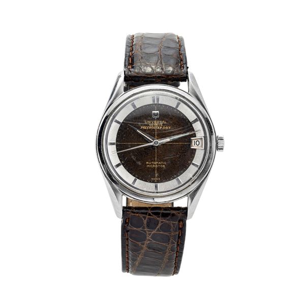 UNIVERSAL : Wristwatch in steel Universal Geneve Polerouter Date  - Auction Jewelery auction, Gemstones and Wristwatches from a Veronese Collection - Curio - Casa d'aste in Firenze