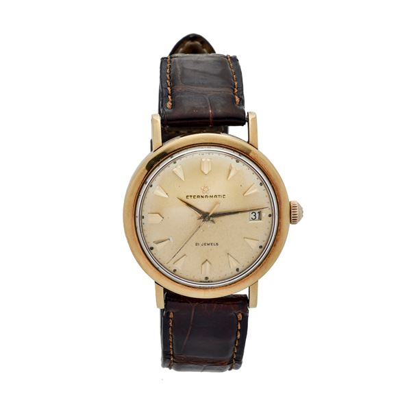 ETERNA MATIC : Wristwatch in yellow gold Eterna Matic  - Auction Jewelery auction, Gemstones and Wristwatches from a Veronese Collection - Curio - Casa d'aste in Firenze