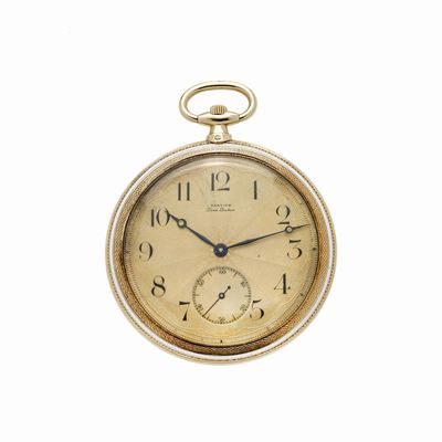 Orologio da Tasca in Oro Giallo e Smalto Bianco Cartier