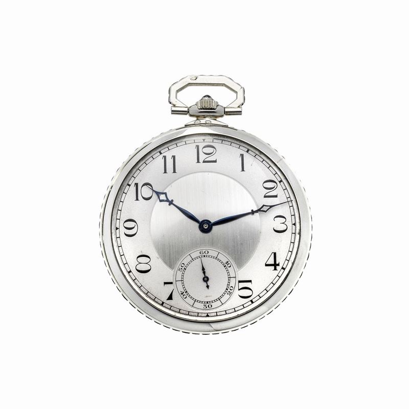 Orologio da Tasca in Oro Bianco e Zaffiri