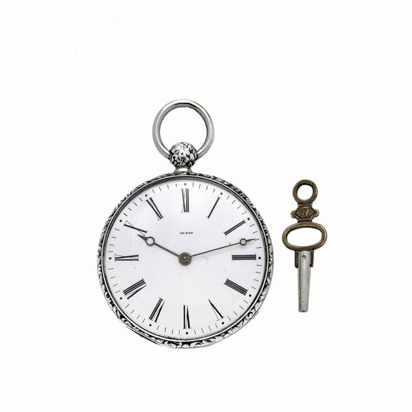 Pocket watch in silver Le Roy