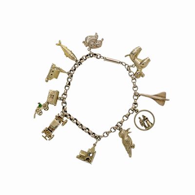 Bracciale in Oro a Basso Titolo con Charms