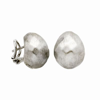 Paio di Orecchini in Oro Bianco Satinato