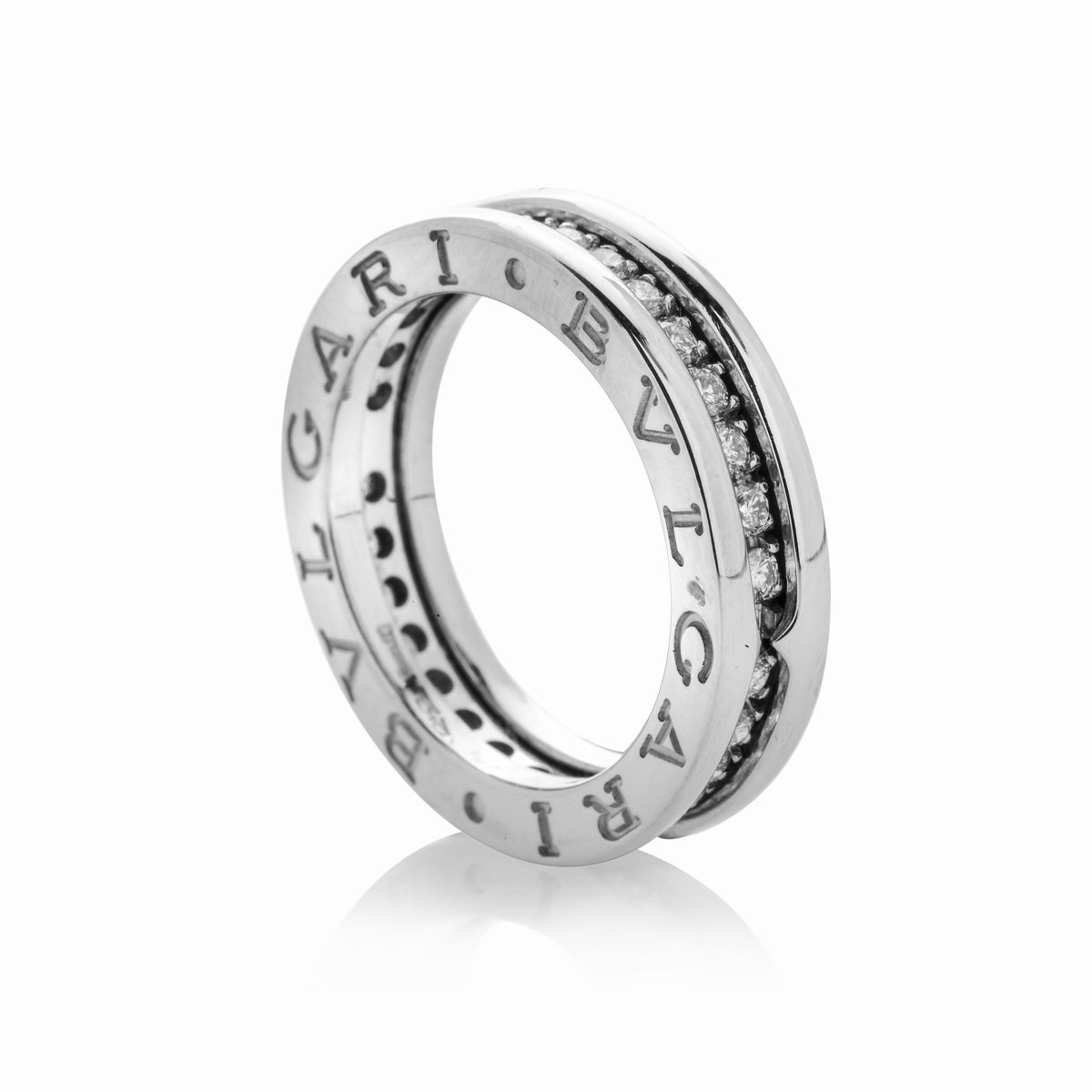 Anello Eternè in Oro Bianco e Diamanti B Zero1 Bulgari