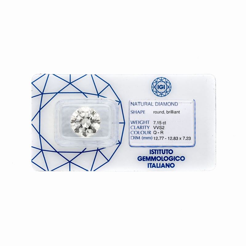 Diamante Taglio Brillante di Ct 7.15