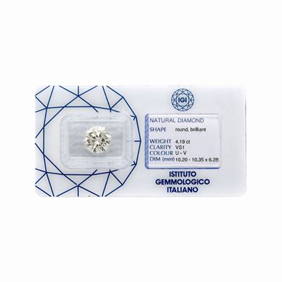 Diamante Taglio Brillante di Ct 4.19