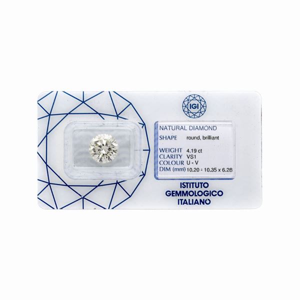 Brilliant cut diamond, ct 4.19 