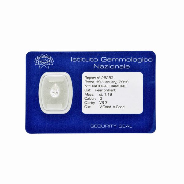 Drop cut diamond ct 1.19 
