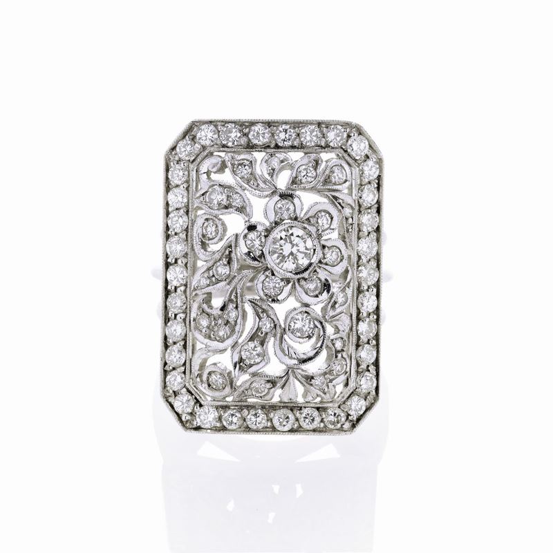 Anello in Oro Bianco e Diamanti