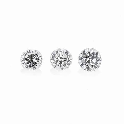 Lotto: Tre Diamanti Taglio Brillante per Ct 0.98