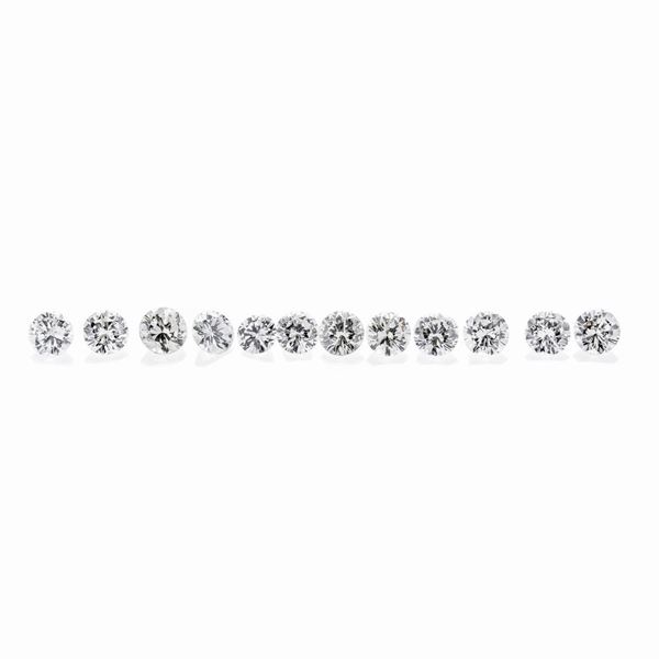 Lot: twelve brilliant cut diamonds ct 2.05