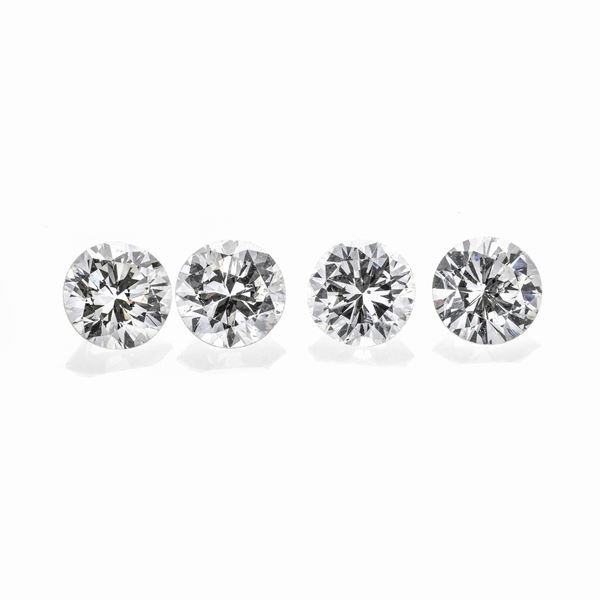 Lot: four brilliant cut diamonds ct 1.80