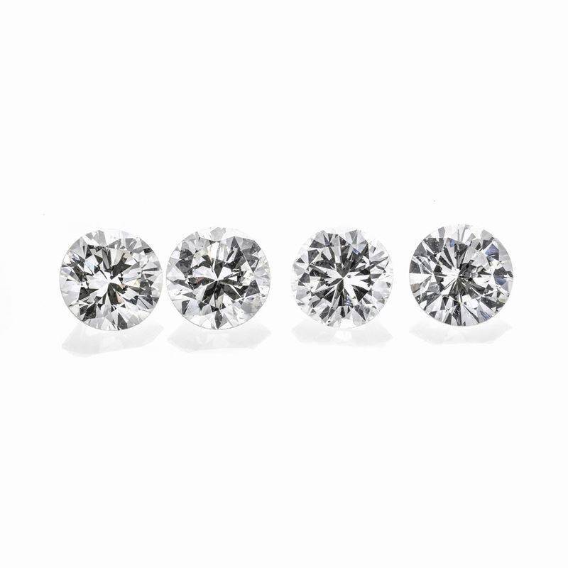 Lotto: Quattro Diamanti Taglio Brillante per Ct 1.80