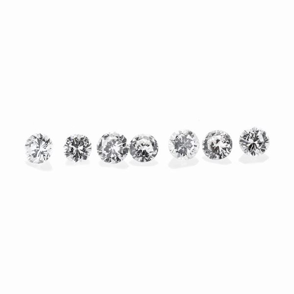 Lot: seven brilliant cut diamonds ct 1.81