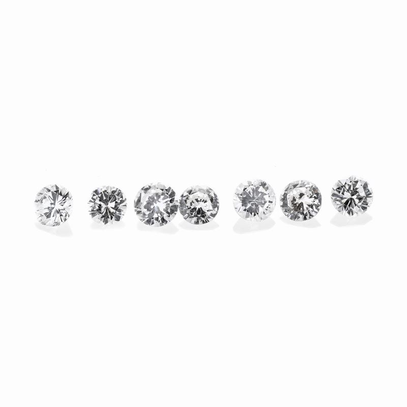 Lotto: Sette Diamanti Taglio Brillante per Ct 1.81
