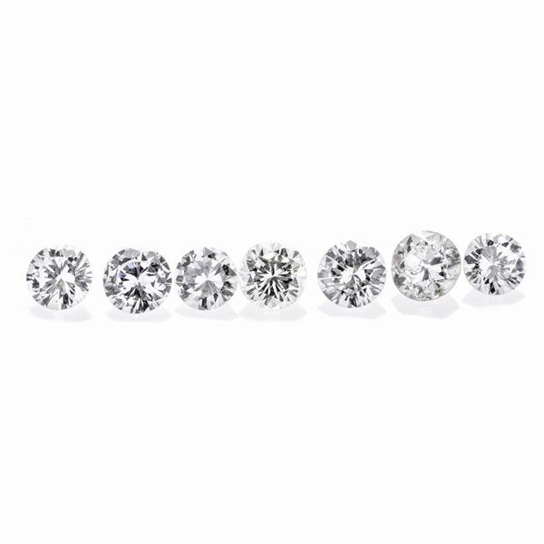Lot: seven brilliant cut diamonds ct 1.81