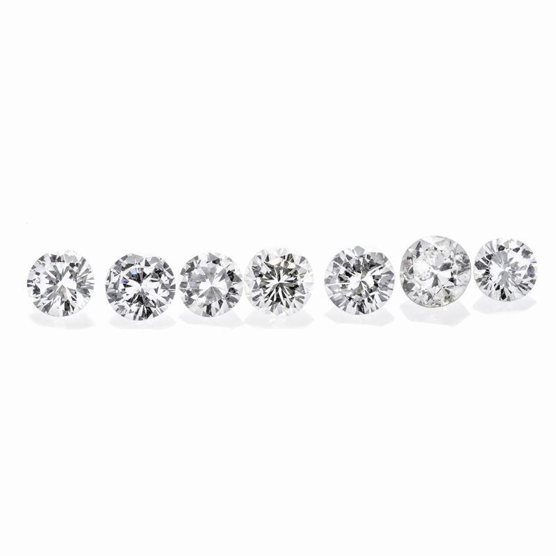 Lotto: Sette Diamanti Taglio Brillante per Ct 1.81