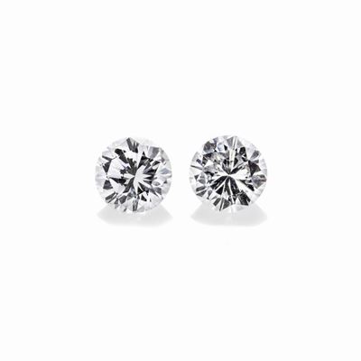 Lotto: Due Diamanti Taglio Brillante per Ct 0.55 e Montatura di Anello in Oro Bianco