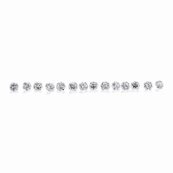 Lot: fourteen brilliant-cut diamonds of 1.45 ct