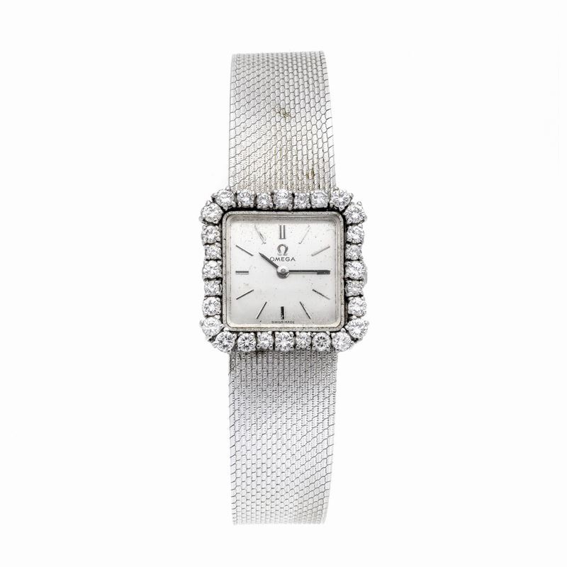 Orologio da Signora in Oro Bianco e Diamanti Omega