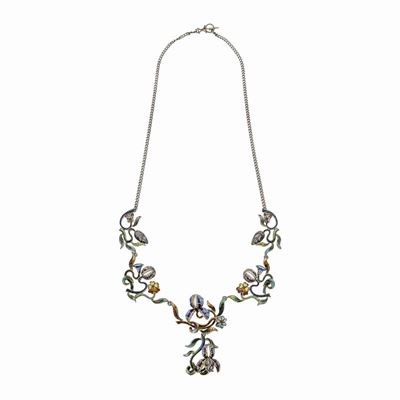 Collier in Argento, Argento Vermeille e Micromosaico
