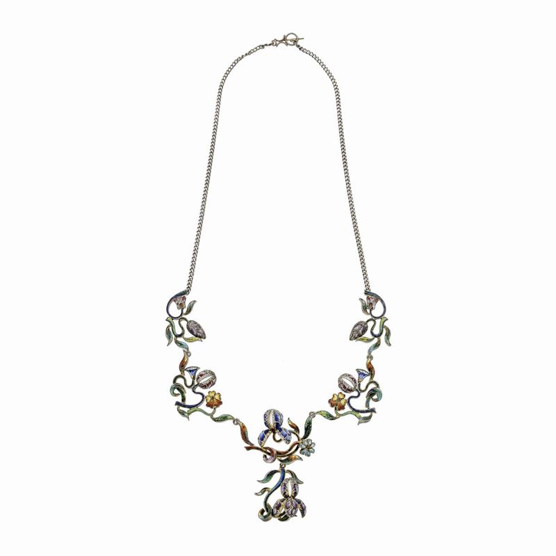 Collier in Argento, Argento Vermeille e Micromosaico