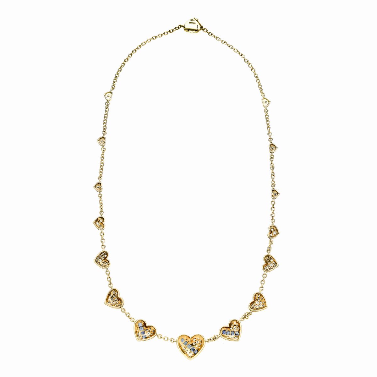 Collana in Oro Giallo, Diamanti e Zaffiri Faraone