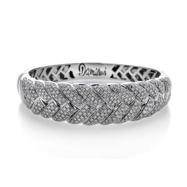 DAMIANI - Rigid bracelet in white gold and diamonds Damiani