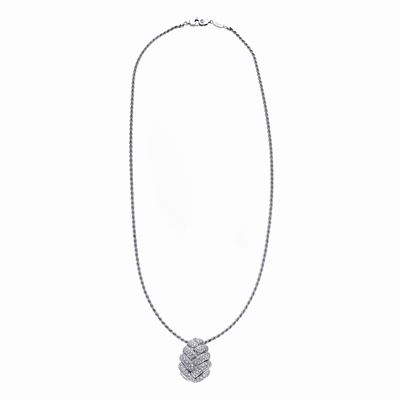 Collana con Pendente in Oro Bianco e Diamanti Damiani