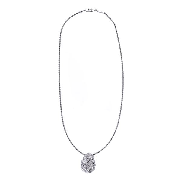 DAMIANI : Necklace with pendent in white gold and diamonds Damiani  - Auction Auction of Antique Jewelry, Modern and Wristwatch - Curio - Casa d'aste in Firenze