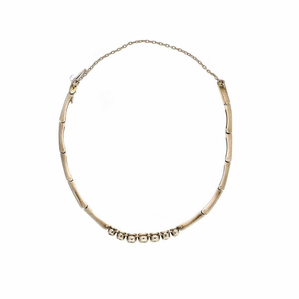 Bracciale in Platino, Oro a Basso Titolo e Diamanti