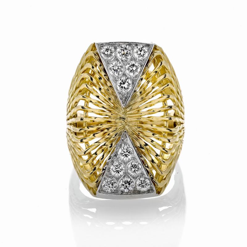 Cirio Maison - Anello in Oro Giallo, Oro Bianco e Diamanti Cirio Torino