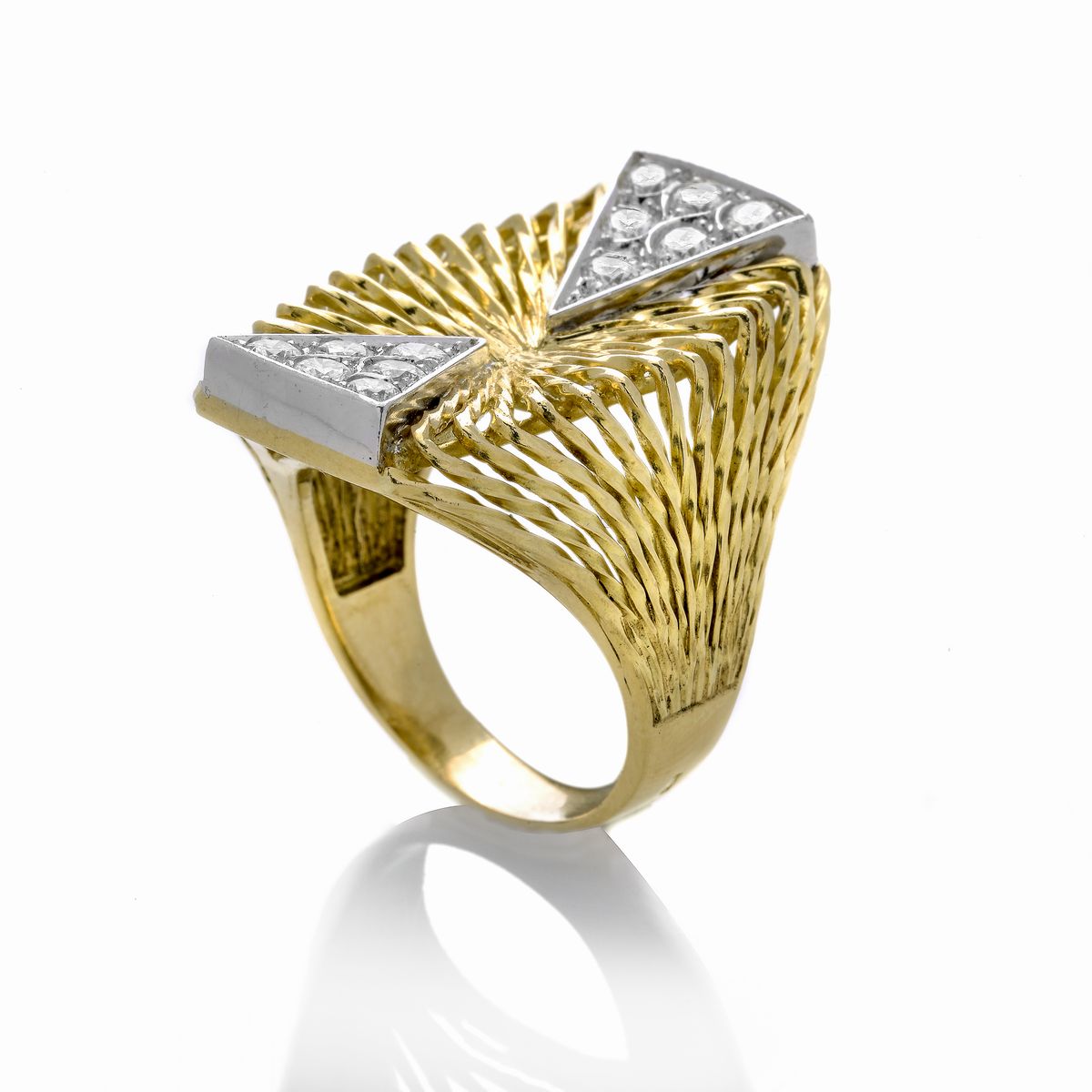 Cirio Maison - Anello in Oro Giallo, Oro Bianco e Diamanti Cirio Torino