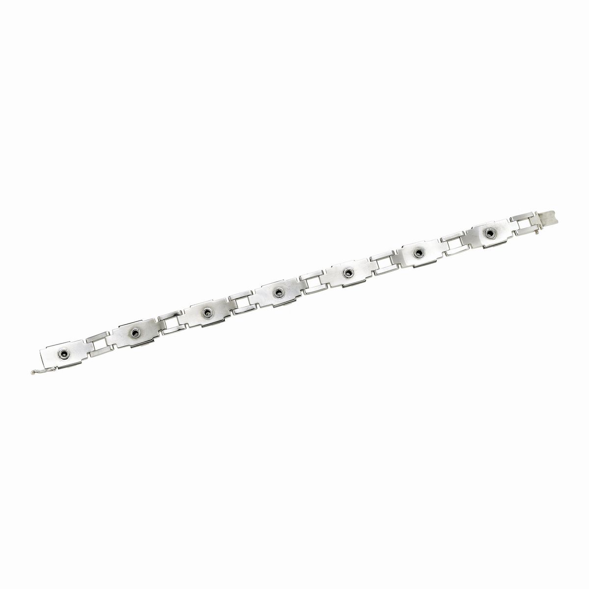 Bracciale in Oro Bianco, Onice e Diamanti