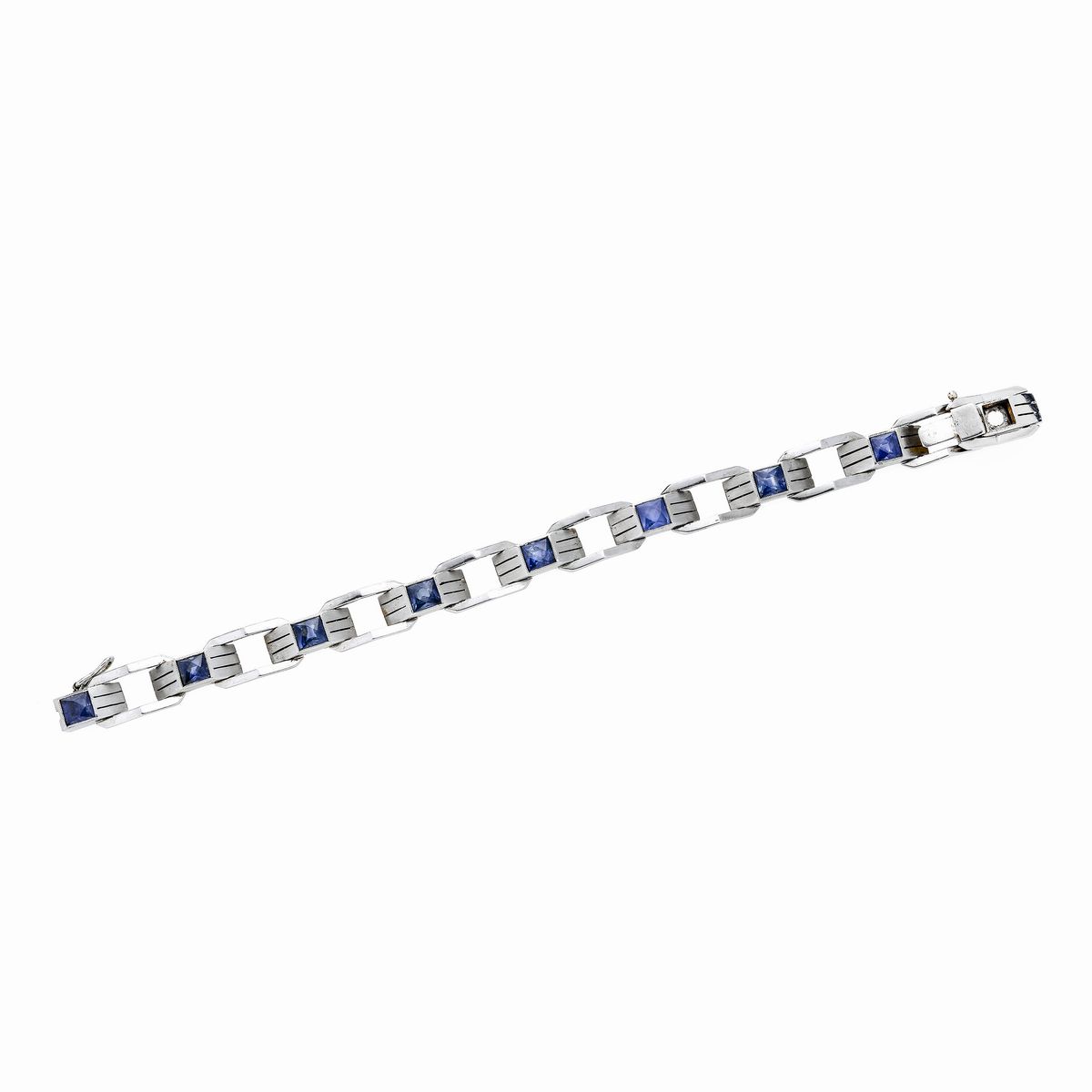 Bracciale in oro bianco e zaffiri